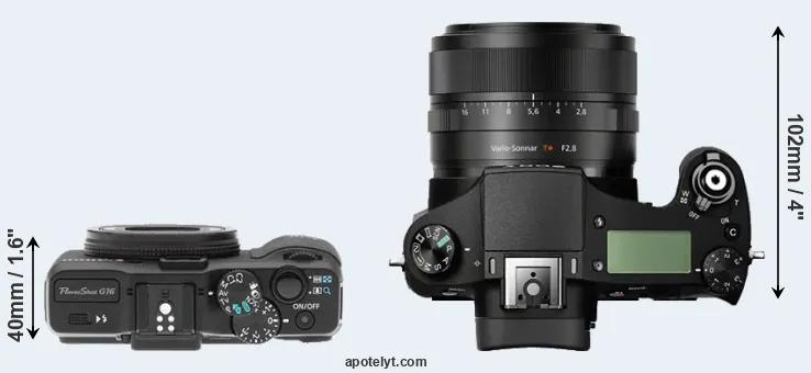 Compare G16 versus RX10 top