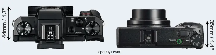 Compare G5X versus GR IIIx top
