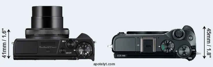 Compare G7X Mark III versus M6 top