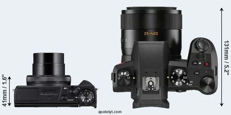 Compare G7X Mark III versus V-LUX 5 top