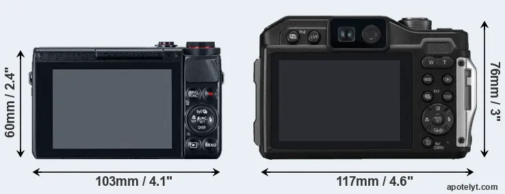 Comparison G7X or TS7 rear