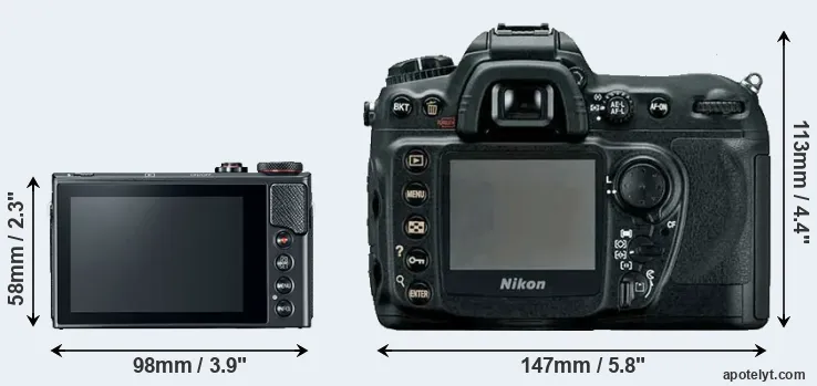 Comparison G9X Mark II or D200 rear