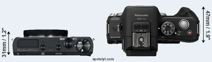 Compare G9X Mark II versus G3 top