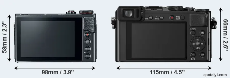 Comparison G9X Mark II or LX100 rear