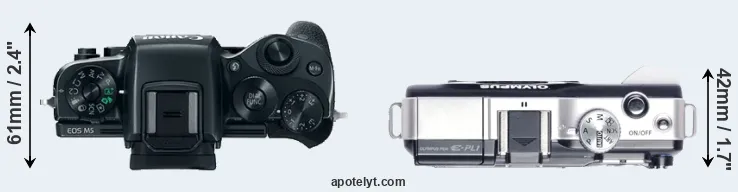 Compare M5 versus E-PL1 top