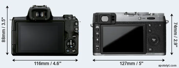 Comparison M50 Mark II or X100T rear