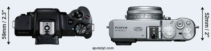 Compare M50 Mark II versus X100T top
