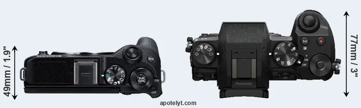 Compare M6 Mark II versus G7 top