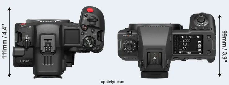 Compare R5 C versus GFX 100 II top