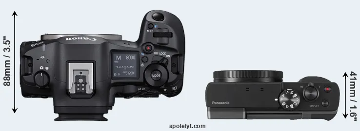 Compare R5 Mark II versus TZ90 top