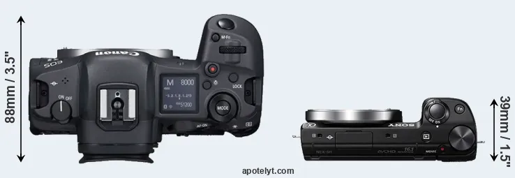 Compare R5 versus NEX-5R top