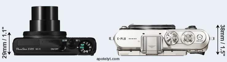 Compare S120 versus E-PL8 top