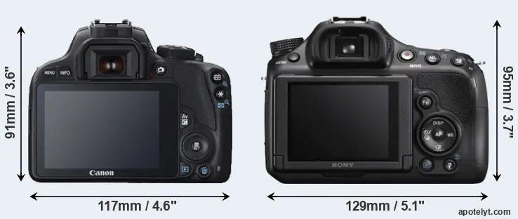 Comparison SL1 or A58 rear