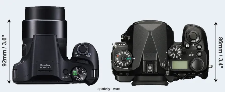 Compare SX520 versus K-1 top