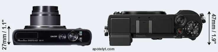 Compare SX610 versus GX9 top