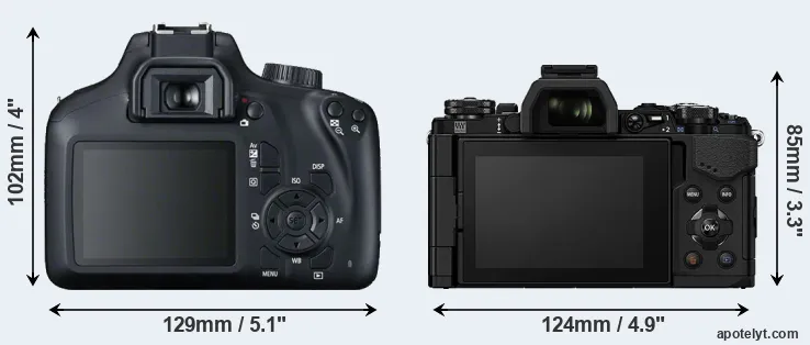 Comparison T100 or E-M5 II rear