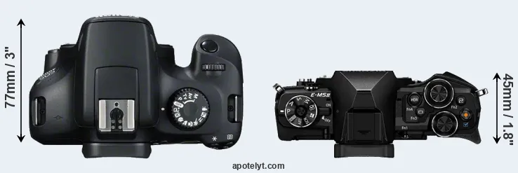 Compare T100 versus E-M5 II top