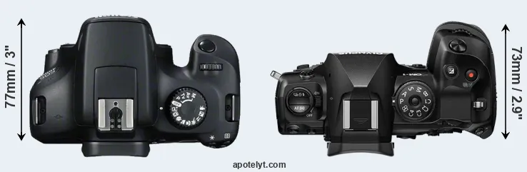 Compare T100 versus OM-1 top