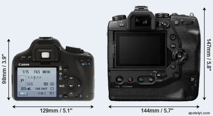 Comparison T1i or E-M1X rear