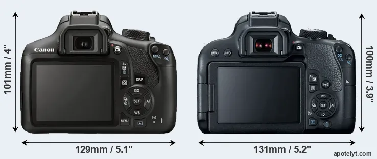 Comparison T6 or T7i rear