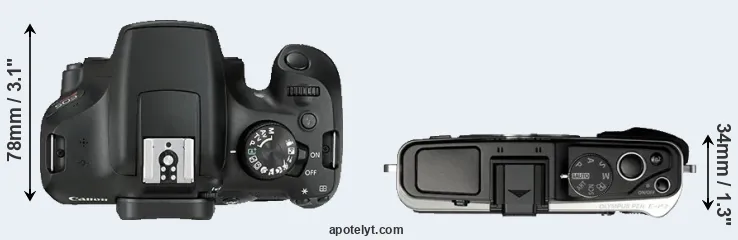 Compare T6 versus E-P3 top