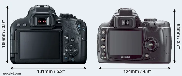 Comparison T7i or D40X rear