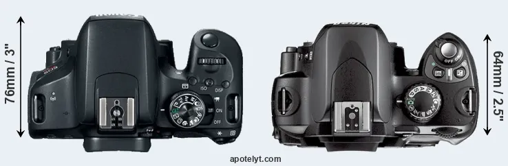 Compare T7i versus D40X top