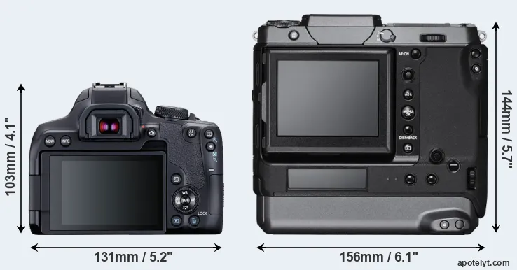 Comparison T8i or GFX 100 rear