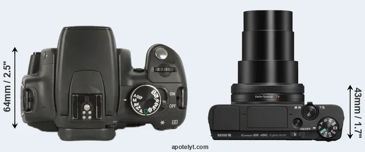 Compare XT versus RX100 VII top