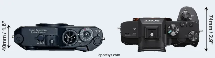 Compare R-D1 versus A7 III top