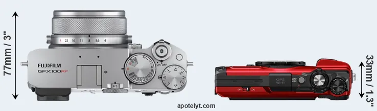 Compare GFX 100RF versus TG-7 top