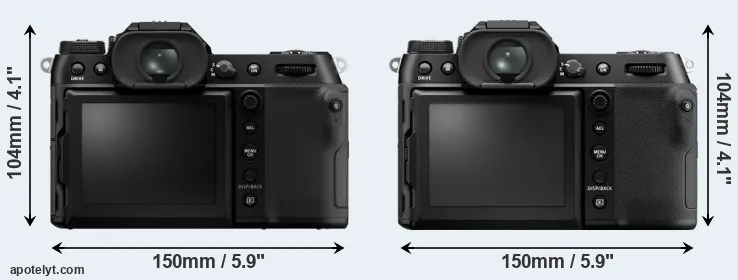 Comparison GFX 100S II or GFX 50S II rear