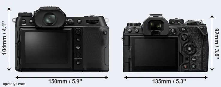 Comparison GFX 100S II or OM-1 rear