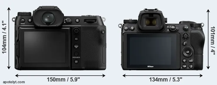 Comparison GFX 100S or Z7 rear