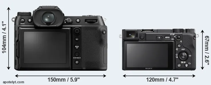 Comparison GFX 50S II or A6400 rear