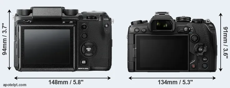Comparison GFX 50S or E-M1 III rear