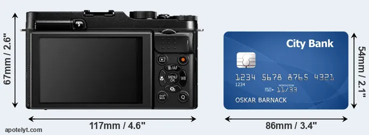 X-A1 and credit card rear side