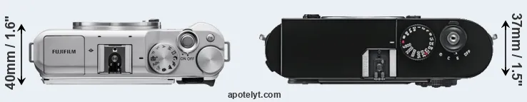 Compare X-A5 versus M9 top
