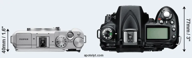 Compare X-A5 versus D90 top