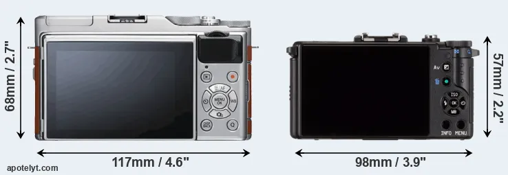 Comparison X-A5 or Pentax Q rear