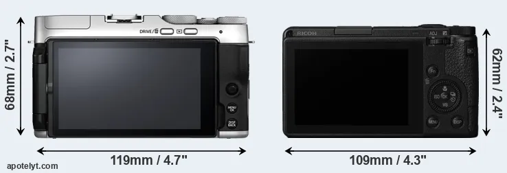 Comparison X-A7 or GR III rear
