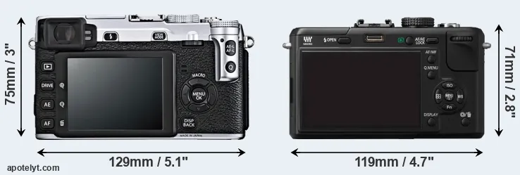 Comparison X-E1 or GF1 rear