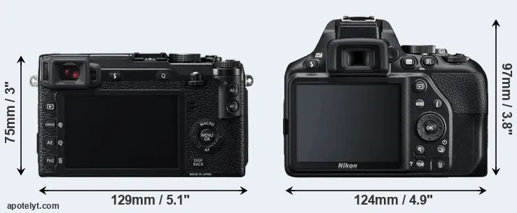 Comparison X-E2 or D3500 rear
