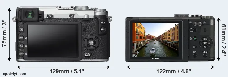 Comparison X-E2S or MX-1 rear