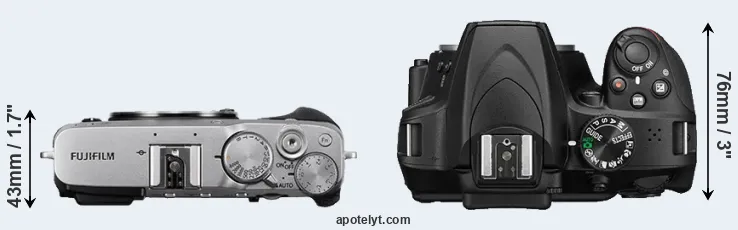 Compare X-E3 versus D3400 top