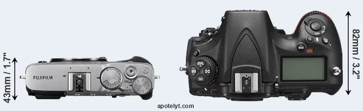 Compare X-E3 versus D810 top