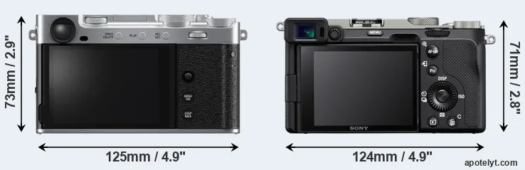 Comparison X-E5 or A7C rear
