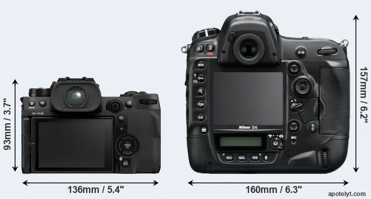 Comparison X-H2 or D4 rear