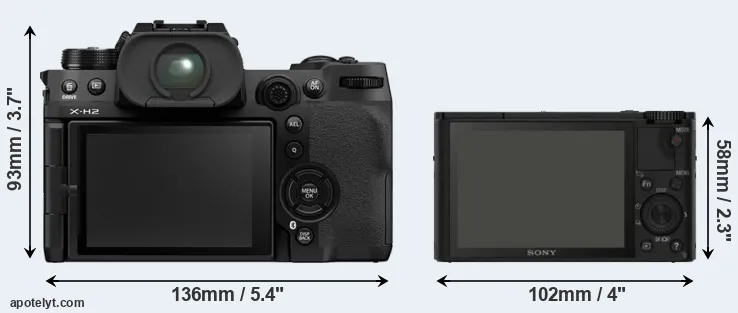 Comparison X-H2 or RX100 rear