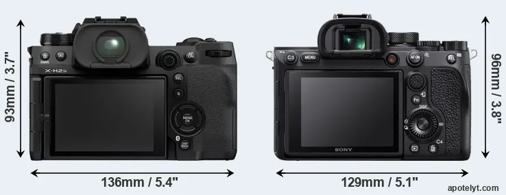 Comparison X-H2S or A7R IV rear